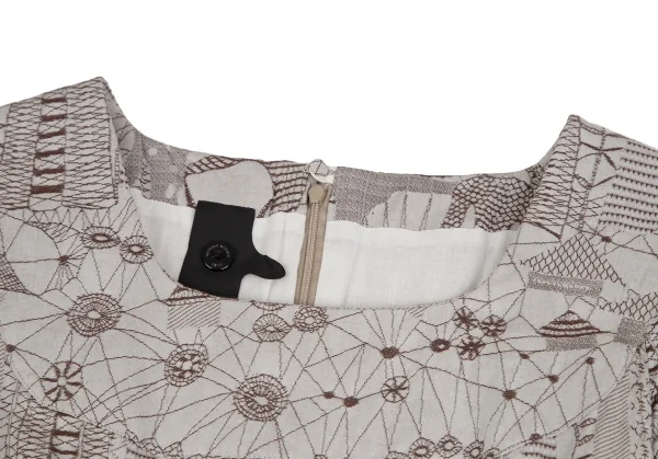 ベルンハルトウィルヘルムBernhard Willhelm ドリームキャッチャージャガード半袖ワンピース 茶36 K-115005_004