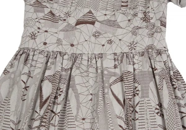 ベルンハルトウィルヘルムBernhard Willhelm ドリームキャッチャージャガード半袖ワンピース 茶36 K-115005_006