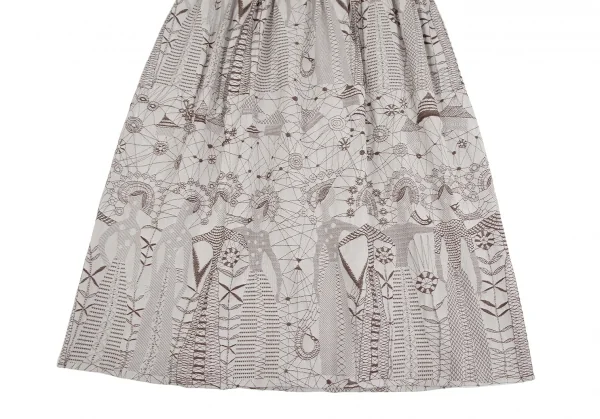 ベルンハルトウィルヘルムBernhard Willhelm ドリームキャッチャージャガード半袖ワンピース 茶36 K-115005_007