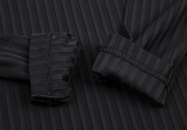 ヴェルサーチ ジーンズクチュールVERSACE JEANS COUTURE シャドーストライプヘンリーネックカットソー 黒L K-115007_011