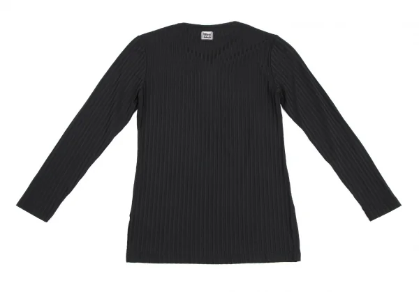 ヴェルサーチ ジーンズクチュールVERSACE JEANS COUTURE シャドーストライプヘンリーネックカットソー 黒L K-115007_014