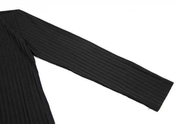 ヴェルサーチ ジーンズクチュールVERSACE JEANS COUTURE シャドーストライプヘンリーネックカットソー 黒L K-115007_007