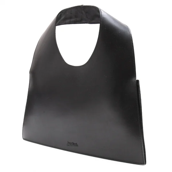 ジャンポールゴルチエJean Paul GAULTIER ミニミラー付きレザージャガードナイロン切替ハンドバッグ 黒 K-115024_001