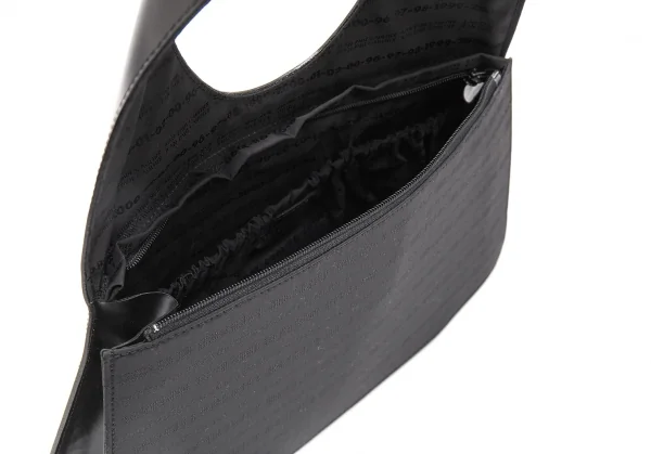 ジャンポールゴルチエJean Paul GAULTIER ミニミラー付きレザージャガードナイロン切替ハンドバッグ 黒 K-115024_011