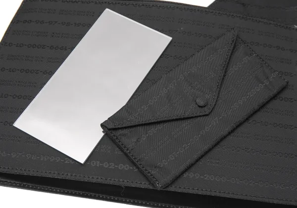 ジャンポールゴルチエJean Paul GAULTIER ミニミラー付きレザージャガードナイロン切替ハンドバッグ 黒 K-115024_013