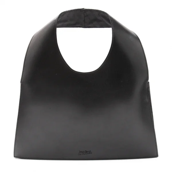 ジャンポールゴルチエJean Paul GAULTIER ミニミラー付きレザージャガードナイロン切替ハンドバッグ 黒 K-115024_002