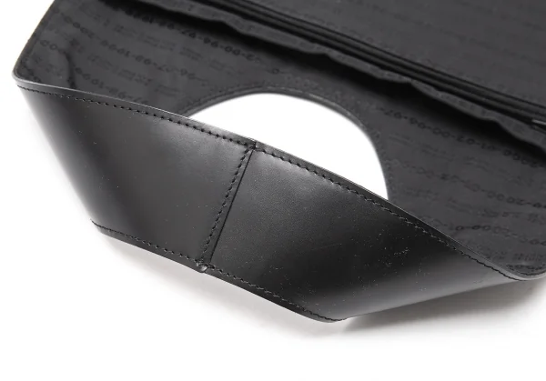 ジャンポールゴルチエJean Paul GAULTIER ミニミラー付きレザージャガードナイロン切替ハンドバッグ 黒 K-115024_007