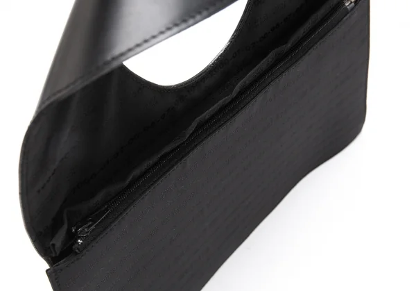 ジャンポールゴルチエJean Paul GAULTIER ミニミラー付きレザージャガードナイロン切替ハンドバッグ 黒 K-115024_009