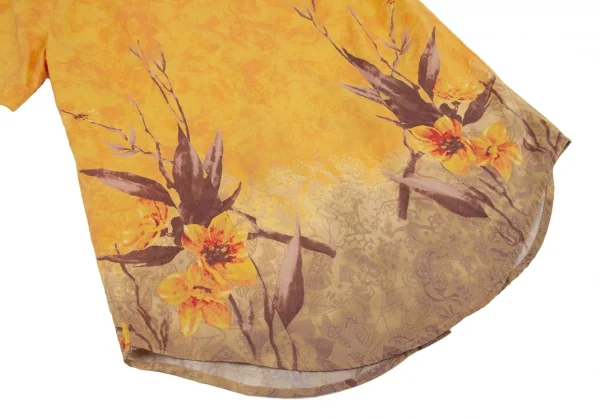 ジーンズポールゴルチエJean's Paul GAULTIER フラワーペイズリープリント半袖シャツ マスタード48 K-115026_011
