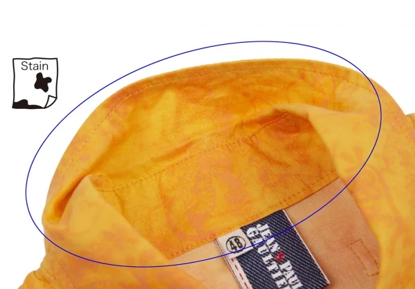 ジーンズポールゴルチエJean's Paul GAULTIER フラワーペイズリープリント半袖シャツ マスタード48 K-115026_004