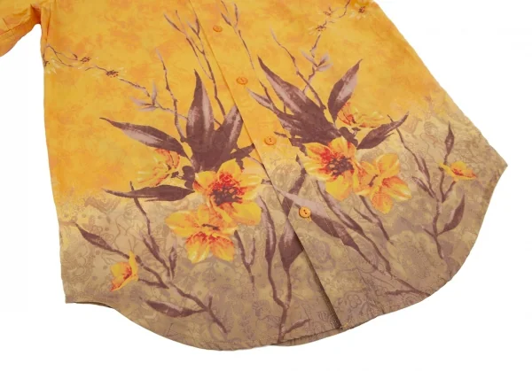 ジーンズポールゴルチエJean's Paul GAULTIER フラワーペイズリープリント半袖シャツ マスタード48 K-115026_007