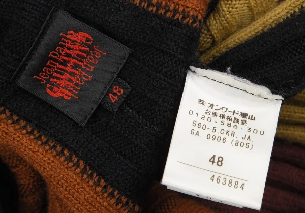Jean-Paul GAULTIER Stripe Wool Rib Zip Knit Sweater K-115033_012