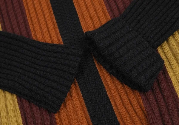 Jean-Paul GAULTIER Stripe Wool Rib Zip Knit Sweater K-115033_005