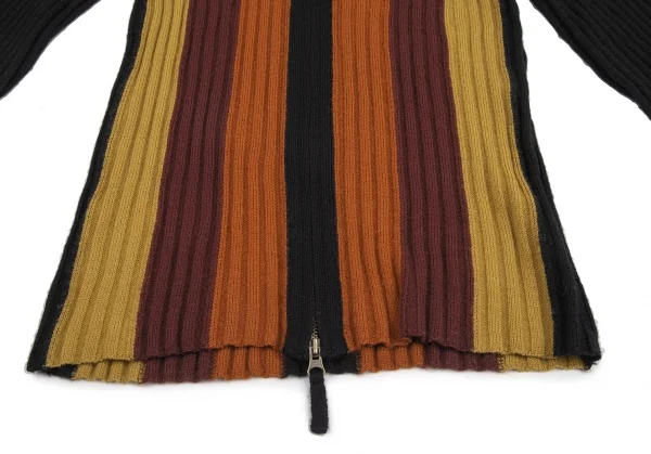 Jean-Paul GAULTIER Stripe Wool Rib Zip Knit Sweater K-115033_006