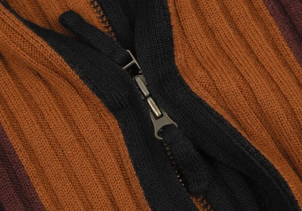 Jean-Paul GAULTIER Stripe Wool Rib Zip Knit Sweater K-115033_007