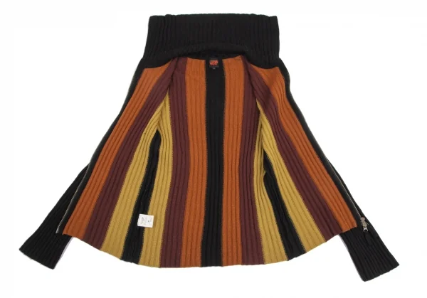 Jean-Paul GAULTIER Stripe Wool Rib Zip Knit Sweater K-115033_008