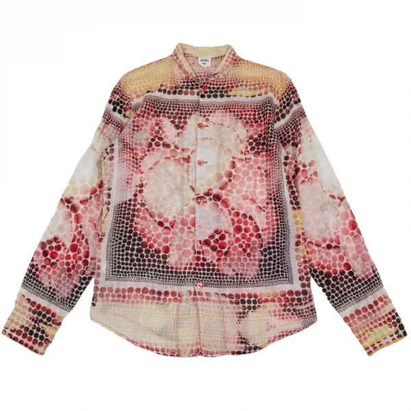 ジャンポールゴルチエ オムJean Paul GAULTIER HOMME ドットグラフィックプリントコットンガーゼシャツ 白ピンク他48 K-115037_001