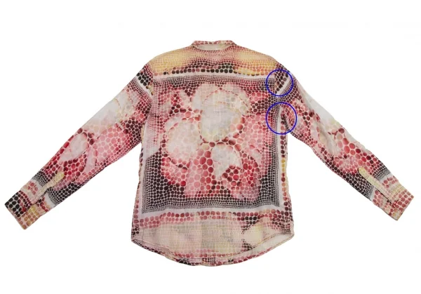ジャンポールゴルチエ オムJean Paul GAULTIER HOMME ドットグラフィックプリントコットンガーゼシャツ 白ピンク他48 K-115037_010