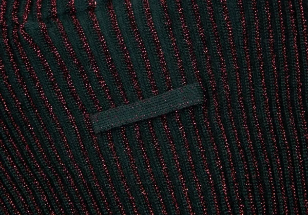 ジャンポールゴルチエ マイユオムJean Paul GAULTIER MAILLE HOMME ハイネックグリッターリブニット ボルドー緑48 K-115043_010