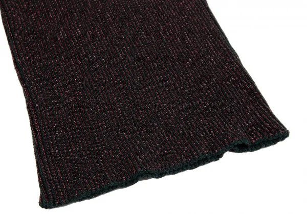 ジャンポールゴルチエ マイユオムJean Paul GAULTIER MAILLE HOMME ハイネックグリッターリブニット ボルドー緑48 K-115043_007