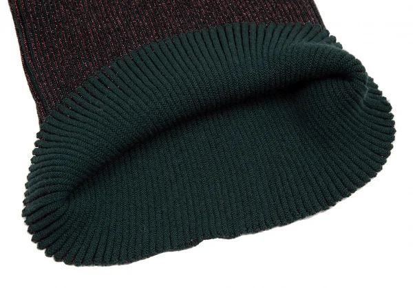 ジャンポールゴルチエ マイユオムJean Paul GAULTIER MAILLE HOMME ハイネックグリッターリブニット ボルドー緑48 K-115043_008