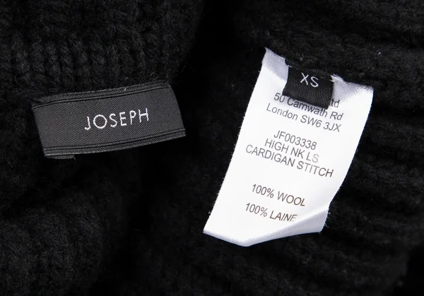 ジョセフJOSEPH ハイネックローゲージリブニットセーター 黒XS K-115046_012