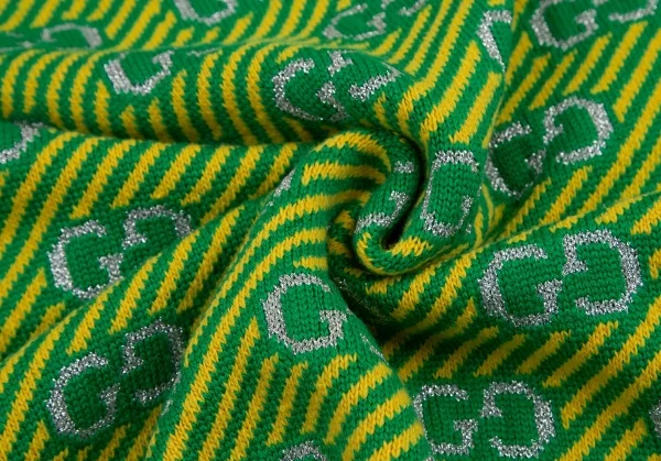 グッチGUCCI GGストライプジャガードニットベスト 緑黄M K-115048_011