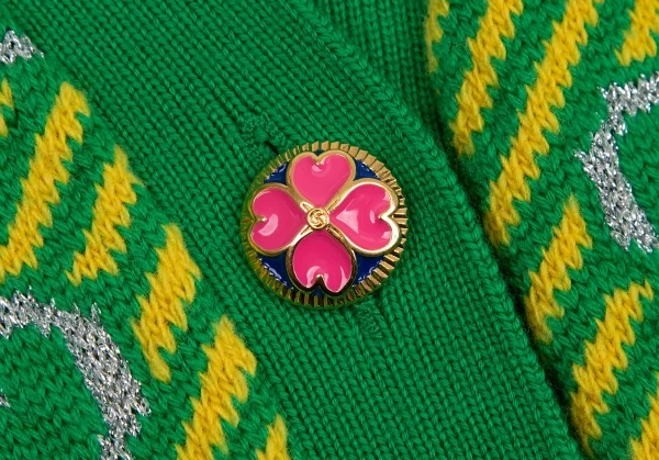 グッチGUCCI GGストライプジャガードニットベスト 緑黄M K-115048_005