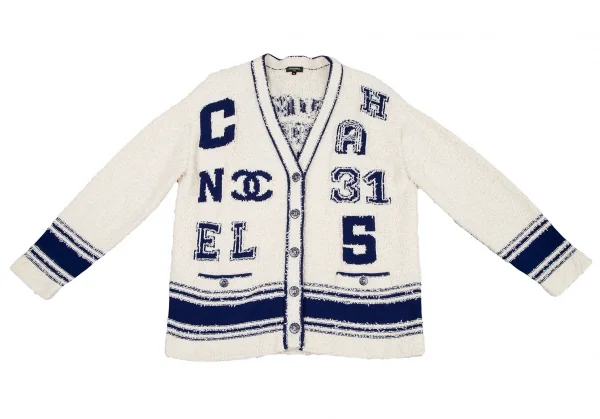 CHANEL Lettering Design Knit Cardigan K-115051_002
