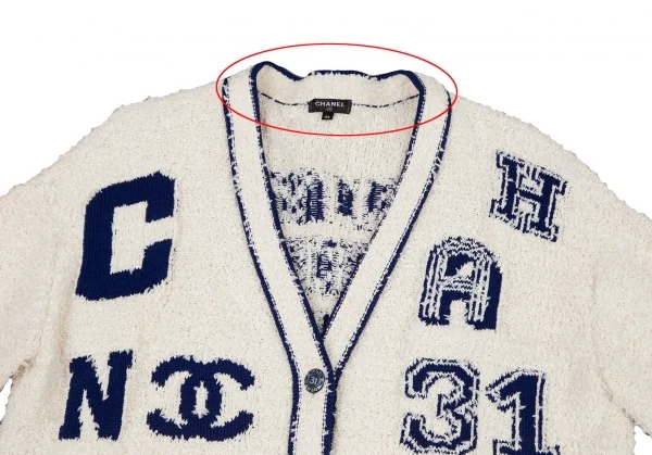 CHANEL Lettering Design Knit Cardigan K-115051_003