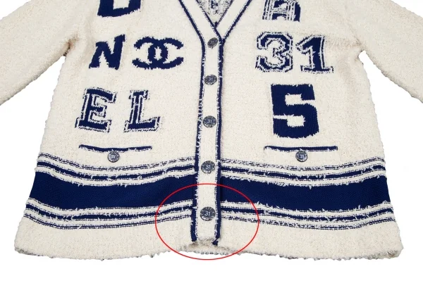 CHANEL Lettering Design Knit Cardigan K-115051_009