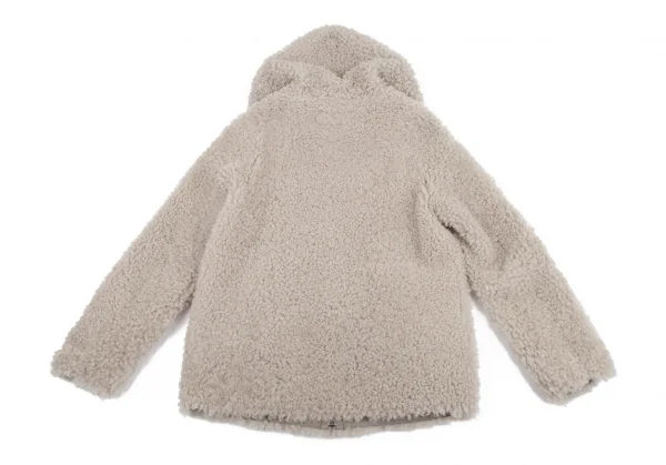 ダブルスタンダードクロージングDOUBLE STANDARD CLOTHING ボアムートンジップアップフーデッドジャケット グレージュ36 K-115054_010