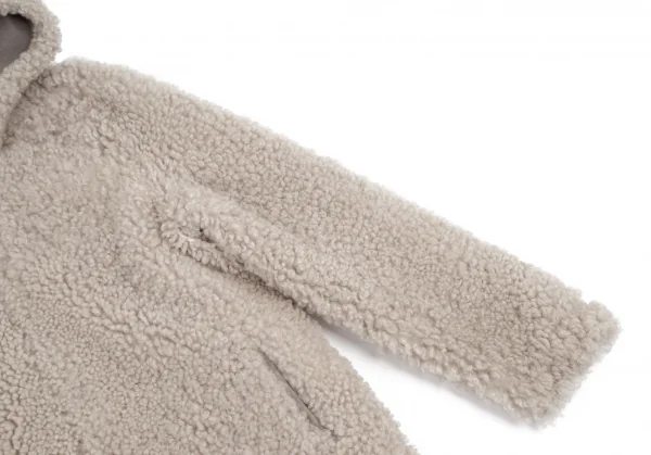 ダブルスタンダードクロージングDOUBLE STANDARD CLOTHING ボアムートンジップアップフーデッドジャケット グレージュ36 K-115054_005