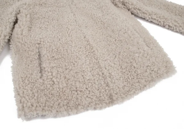 ダブルスタンダードクロージングDOUBLE STANDARD CLOTHING ボアムートンジップアップフーデッドジャケット グレージュ36 K-115054_007