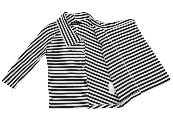 ジュンヤワタナベ コムデギャルソンJUNYA WATANABE COMME des GARCONS ボーダー切替天竺シャツ 白黒M位 K-115059_010