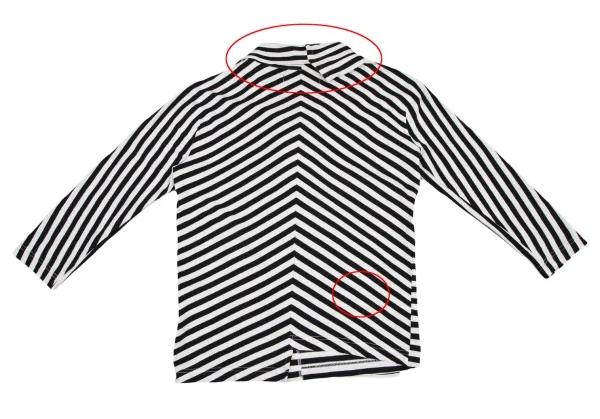 ジュンヤワタナベ コムデギャルソンJUNYA WATANABE COMME des GARCONS ボーダー切替天竺シャツ 白黒M位 K-115059_012