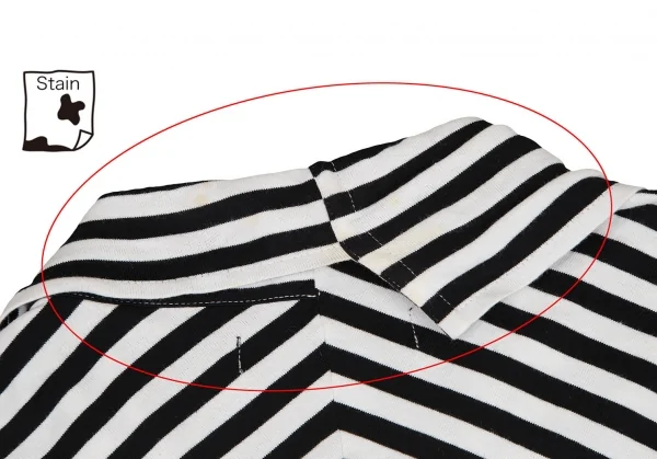 ジュンヤワタナベ コムデギャルソンJUNYA WATANABE COMME des GARCONS ボーダー切替天竺シャツ 白黒M位 K-115059_013