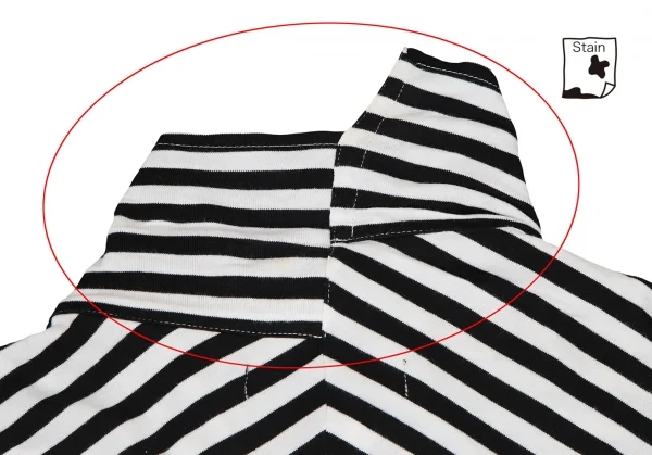 ジュンヤワタナベ コムデギャルソンJUNYA WATANABE COMME des GARCONS ボーダー切替天竺シャツ 白黒M位 K-115059_014