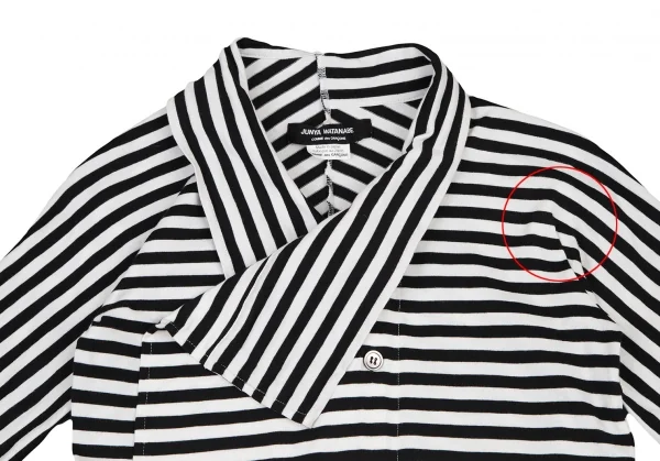 ジュンヤワタナベ コムデギャルソンJUNYA WATANABE COMME des GARCONS ボーダー切替天竺シャツ 白黒M位 K-115059_003