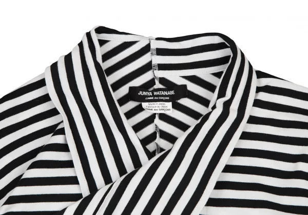 ジュンヤワタナベ コムデギャルソンJUNYA WATANABE COMME des GARCONS ボーダー切替天竺シャツ 白黒M位 K-115059_005