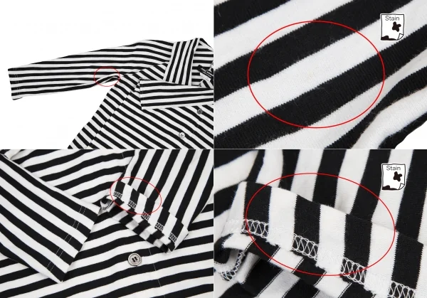 ジュンヤワタナベ コムデギャルソンJUNYA WATANABE COMME des GARCONS ボーダー切替天竺シャツ 白黒M位 K-115059_007