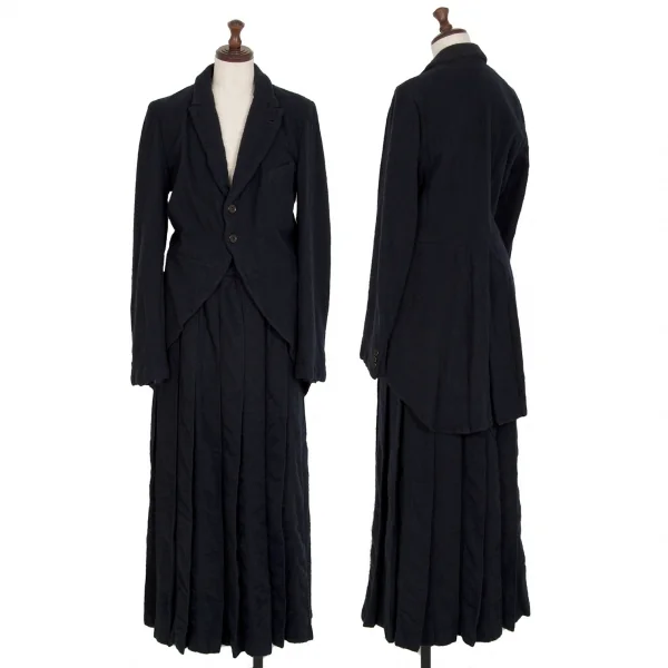 ローブドシャンブル コムデギャルソンrobe de chambre COMME des GARCONS 縮絨ウールモーニングジャケット 紺L K-115060_016