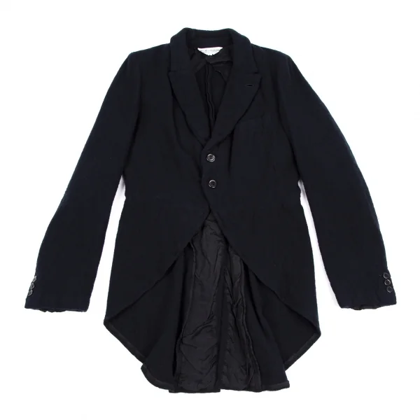 ローブドシャンブル コムデギャルソンrobe de chambre COMME des GARCONS 縮絨ウールモーニングジャケット 紺L K-115060_002
