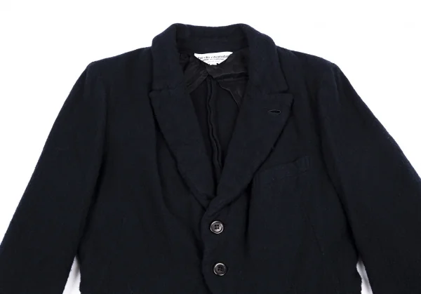 ローブドシャンブル コムデギャルソンrobe de chambre COMME des GARCONS 縮絨ウールモーニングジャケット 紺L K-115060_003