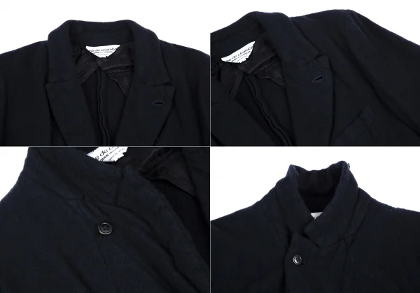 ローブドシャンブル コムデギャルソンrobe de chambre COMME des GARCONS 縮絨ウールモーニングジャケット 紺L K-115060_004