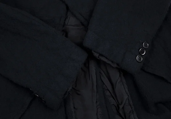 ローブドシャンブル コムデギャルソンrobe de chambre COMME des GARCONS 縮絨ウールモーニングジャケット 紺L K-115060_008