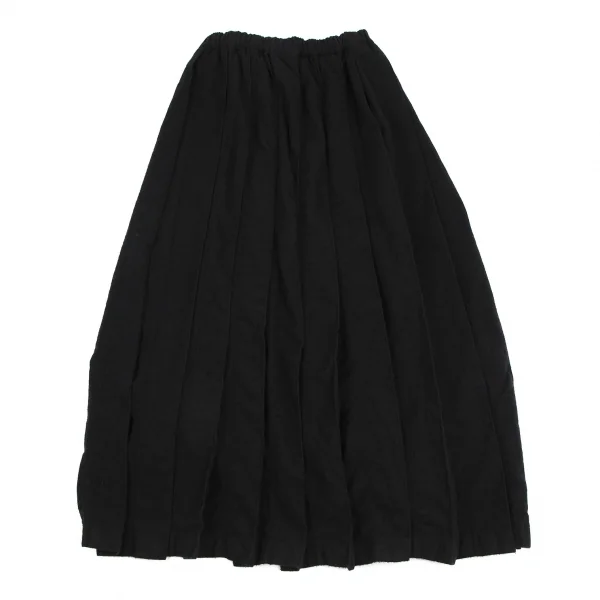 ローブドシャンブル コムデギャルソンrobe de chambre COMME des GARCONS 縮絨ウールプリーツロングスカート 黒M位 K-115063_002