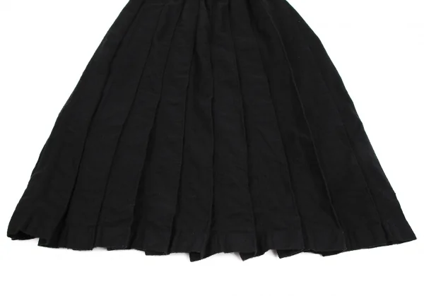 ローブドシャンブル コムデギャルソンrobe de chambre COMME des GARCONS 縮絨ウールプリーツロングスカート 黒M位 K-115063_006