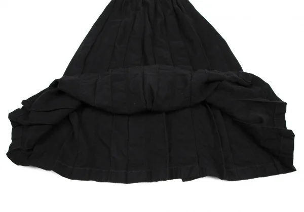 ローブドシャンブル コムデギャルソンrobe de chambre COMME des GARCONS 縮絨ウールプリーツロングスカート 黒M位 K-115063_007