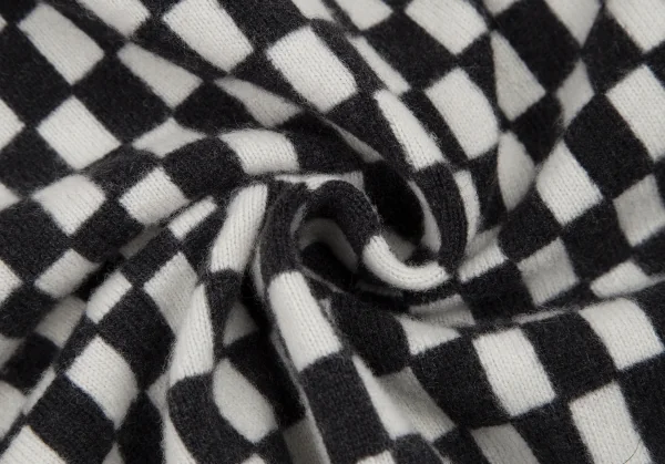 コムコム コムデギャルソンCOMME des GARCONSチェック柄ウールカーディガン 白黒M K-115064_010